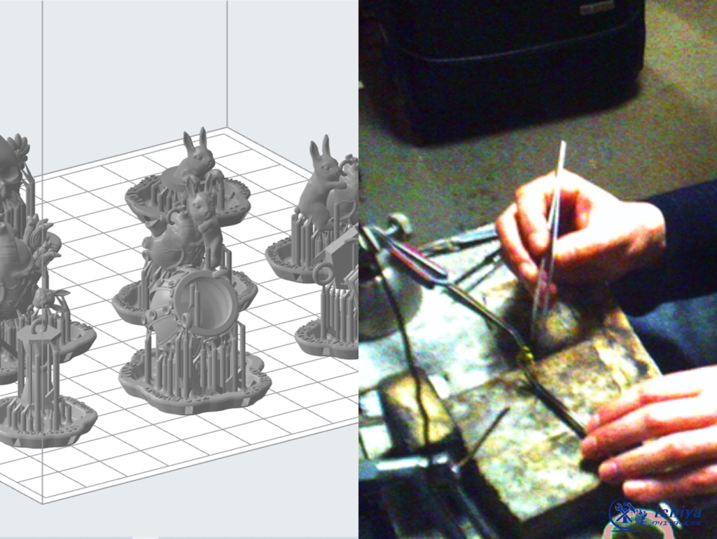 アクセサリーの製造過程を説明した画像